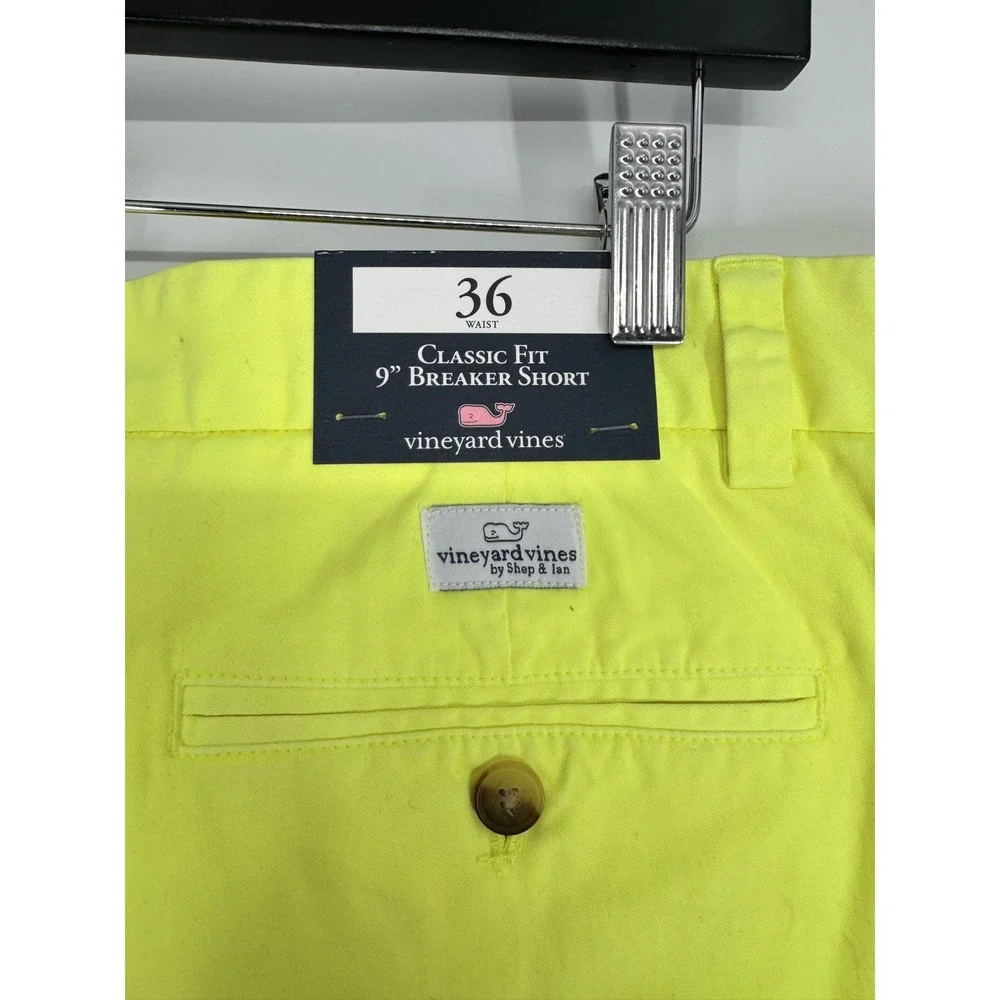 Vineyard Vines Breaker Chino Shorts Mens 36 Neon Yellow Classic Fit 9